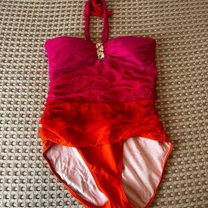 Lauren Ralph Lauren Pink & Orange Size 14 Swimsuit